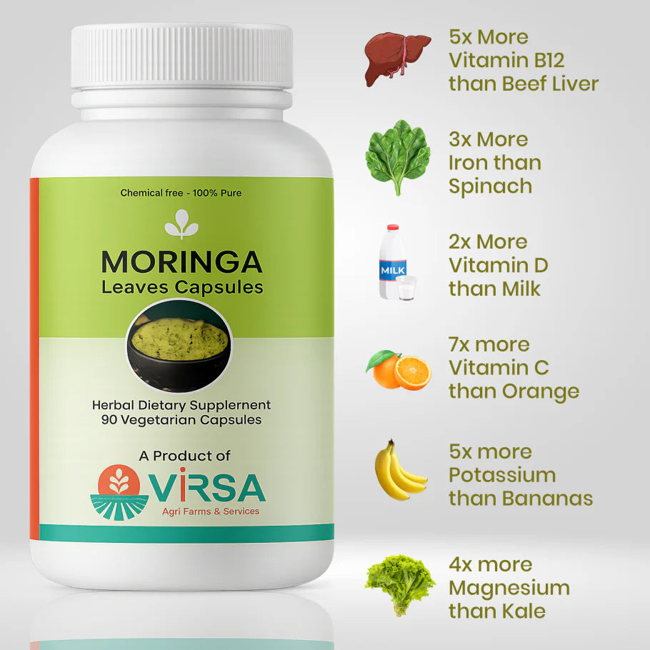 Moringa Capsules for Energy, Detox & Immunity Booster